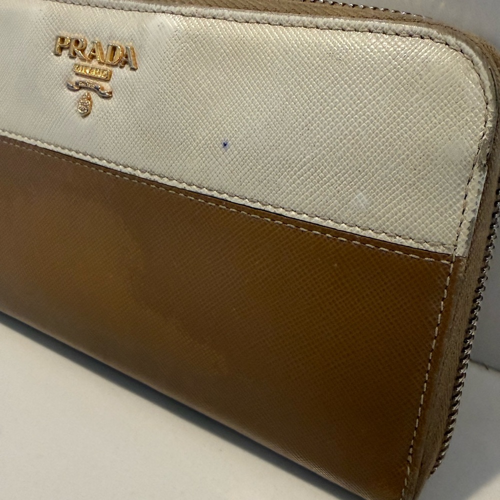 Used Prada Saffiano Leather Zip-Around Long Color Block Wallet - Picture 16 of 16